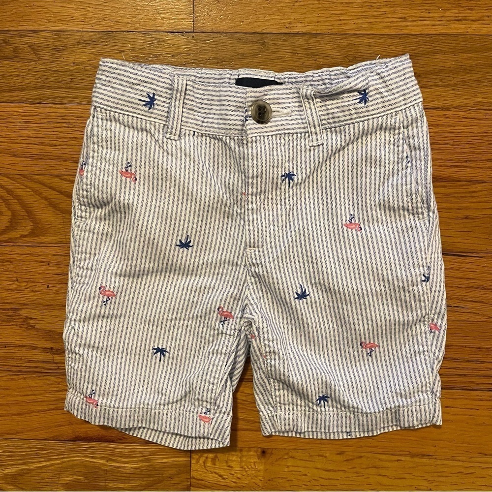 Children’s Place | Pinstripe Tropical Animal Shorts | 4t